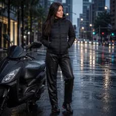 Calça chuva feminina impermeavel proteção refletivos motogirls confortavel ressistente