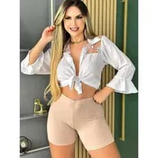KIT COM 2 Short  Modelador Segunda Pele Cintura Alta