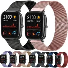 Pulseira para Amazfit Gts 4 3 2 2e Mini Bip S Bip 3/Lite/U Pro/Gtr 42mm/Galaxy active 1 2 20mm Metal