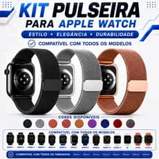 Kit com 2 Pulseira de Metal para Smartwatch e Apple Watch