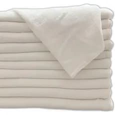 Kit 05 Pano De Chão Grande Grosso Branco Saco Duplo Algodão Atacado