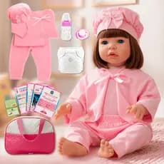 Boneca Bebê Reborn Realista Original de Silicone Menina Pode Dar Banho Envio Imediato