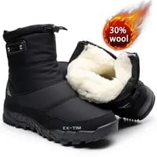 Neve botas de pelúcia impermeável antiderrapante masculino para inverno/caminhadas/plataforma