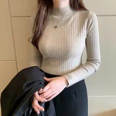Camisa de fundo de meia gola alta feminina jogo interno estilo fino outono inverno novo estilo elegante novo estilo suét