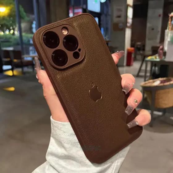 Capa De Couro Texturizada Luxuosa Para iPhone 16 15 14 13 12 11 Pro Max Slim À Prova De Choque De Silicone Macio
