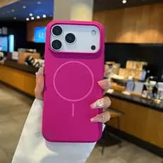 Luxo Silicone Líquido Capa De Carregamento Sem Fio Para iPhone 17 16 Pro Max Air 16E Traseira Magnética Anti-Queda