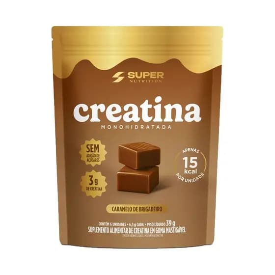 Creatina Monohidratada em Goma - 6 Gomas Caramelo de Brigadeiro - Desinchá