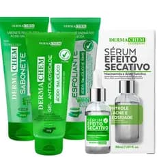 Kit skincare controle de espinhas e cravos serum secativo limpeza de pele oleosa