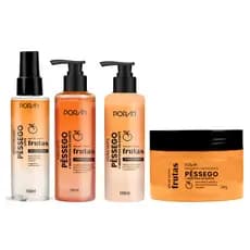 Kit corporal pêssego completo esfoliante hidratante