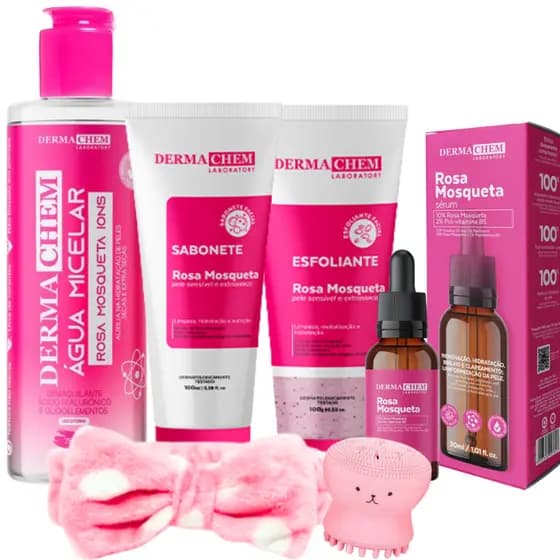 Kit rosa mosqueta limpeza de pele skincare
