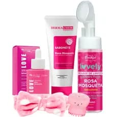 Kit limpeza de pele profunda skincare rosa mosqueta pele oleosa