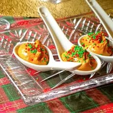 Conjunto 6 Colheres Finger Food Porcelana 12x13x4,5cm Branca