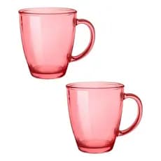 Conjunto De Xicara Caneca De Cha 380 Ml 2 Peças Vidro livre de BPA