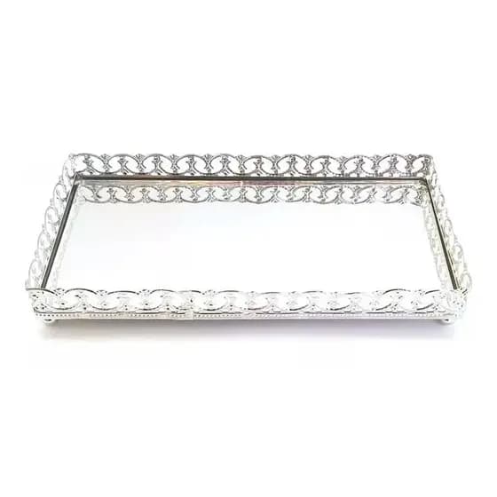 Bandeja Lavabo Espelhada Retangular Plataforma Decoração