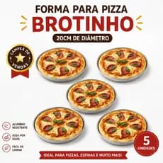 kit 5 formas de pizza brotinho 20 cm