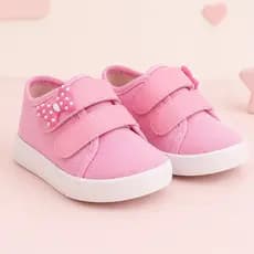 Tênis Infantil Menina Escolar Casual com Aplicação Feminino
