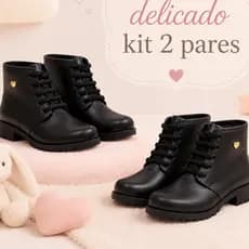 Bota Botinha Infantil Estilosa Moda Injetada Dois Pares
