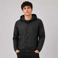 Corta Vento Jaqueta Masculina Com Capuz Dupla Camada Leve Esportiva Casual Com Bolsos Zíper