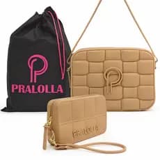 Kit Bolsa Feminina com Carteira Pralolla Transversal Tiracolo Moda Todas as Cores Amigo Oculto