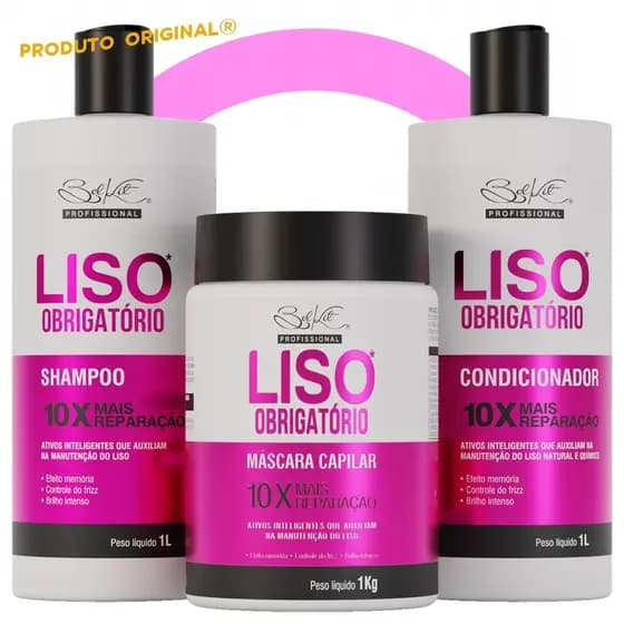 Kit Profissional 3 Itens Capilar Liso Obrigatório 1 Litro | Kit Profissional Para Cabelos Lisos.