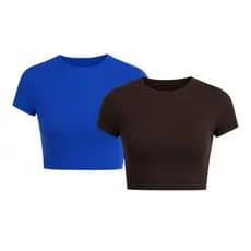 Kit 2 Cropped Manga Curta SUPLEX Moda Gringa Slim Fit