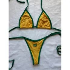Biquíni Brasil Feminino Moda Praia Cortininha Ajustável Fio Dental