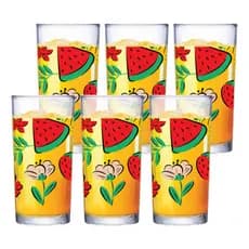Jogo De Copos De Vidro Copo De Vidro Decorado Copo De Vidro Multiuso Red Fruits 255ml 6pcs Suco