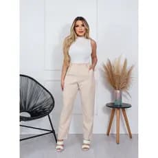 MONNEI Calça Alfaiataria Pregado