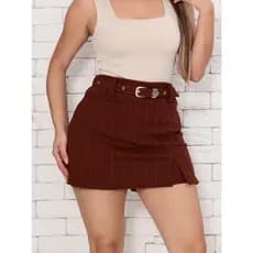 MONNEI Shorts Saia Mini com Cinto Anarrugão