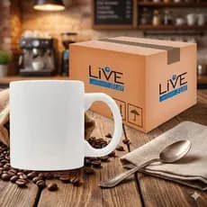 12 Canecas Brancas Porcelana Live Sub Sublimação 325ml Aaa+ Xícara Branca