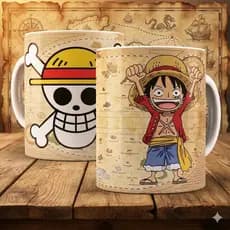 Caneca personalizada One Piece Chibi - Mugiwaras - Monkey D. Luffy