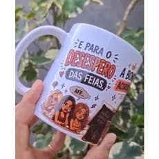 caneca pocelana bom dia / para o desespero das feias a bonita acordou