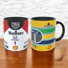 Caneca Ayrton Senna Retrô Fórmula 1