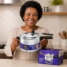 Panela De Pressão Panelux 3,0L Alumínio Polido Compacta Para Cozinha