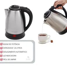 Chaleira Elétrica Inox Be Smart 1,8L 1000W Automática