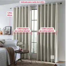 Cortina Blackout 100% Corta Luz 1,70x2,64 Linho Linen Sala Quarto Ilhós