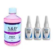 Kit 3 Colas Tek Bond 20g + Prep de 500ml Para Higienizar E Proteger Unhas Cola Profissional De Unhas