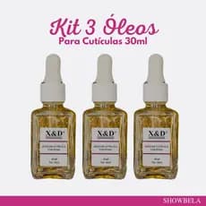 Kit 3 Óleos de Cutículas 30ml, Para Hidratar e Revitalizar As Unhas Nail Designer