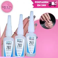 Kit 3 Colas Tek Bond 793 20g - Cola Instantânea Multiuso Para Unhas Postiças