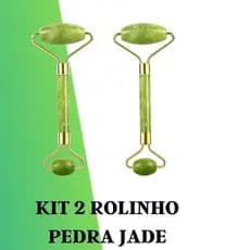 Kit 2 Rolinho Pedra De Jade Facial Massageador Anti Rugas Pele Olhos Rolo