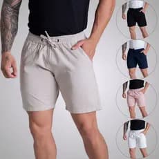Kit 5 Shorts Mauricinho Sarja de Brim Bermuda Masculina Casual