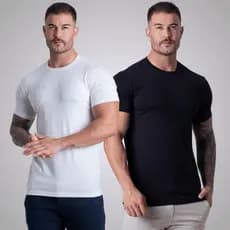 Kit 2 Camisetas Algodão Egípcio C/ Elastano Masculina Camisa Original Básica Blusa 100% Algodão