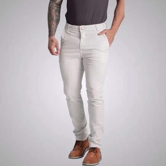 Calça Sarja Skinny Esporte Fino Com Bolsos Social Masculina Com Elastano
