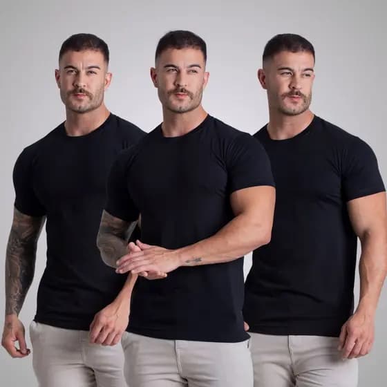 Kit 3 Camiseta Algodão Egípcio Original Camisa Masculina Basica.