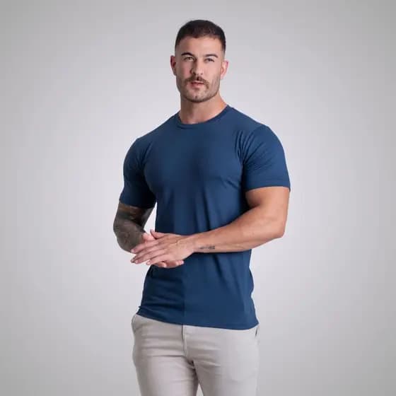 Camiseta Algodão Egípcio Com Elastano Camisa Básica Masculina Egípcia