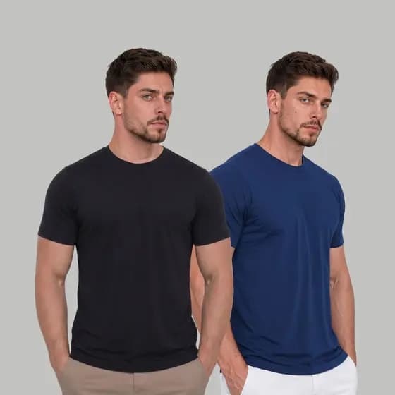 Kit 2 Camiseta Tech Modal Anti Odor Masculina Camisa Fibra Modal Algodão Com Elastano