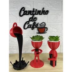 Kit Casal Cantinho Do Café 4 Peças 20 cm Decoração Cozinha