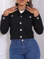 Jaqueta Cropped Feminina Jeans Tendência