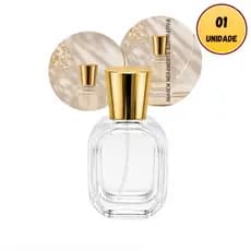 01 Porta Perfume Amber Cristal 50ml Luxo Com Tampa Prata Premium