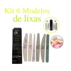Kit Completo Com 6 Lixas Buff Polidoras Para Alongamento Em Gel